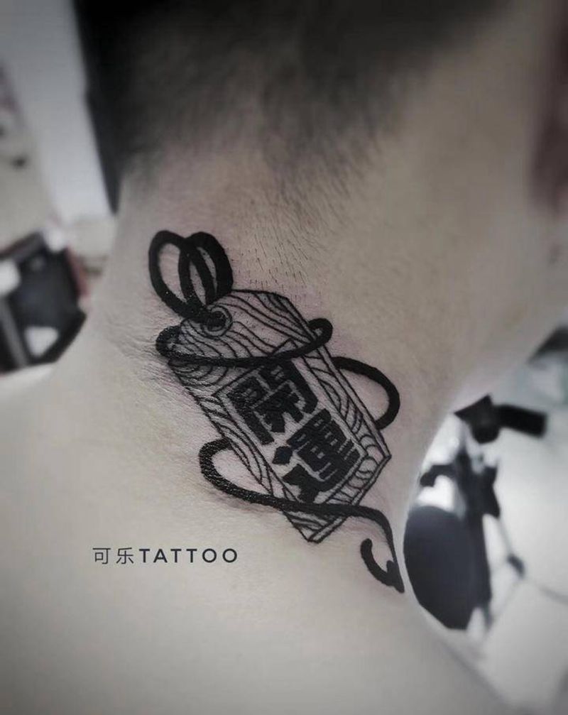 开运纹身图片_颈部纹身图案