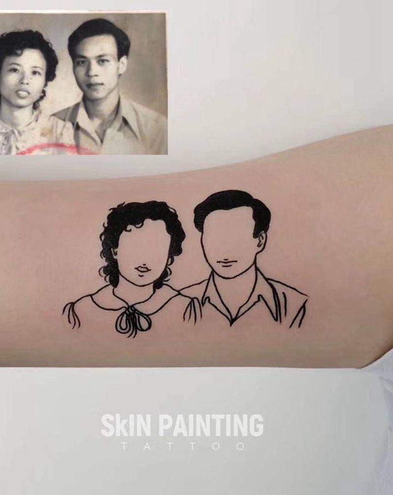简笔照片纹身图片_手臂纹身图案