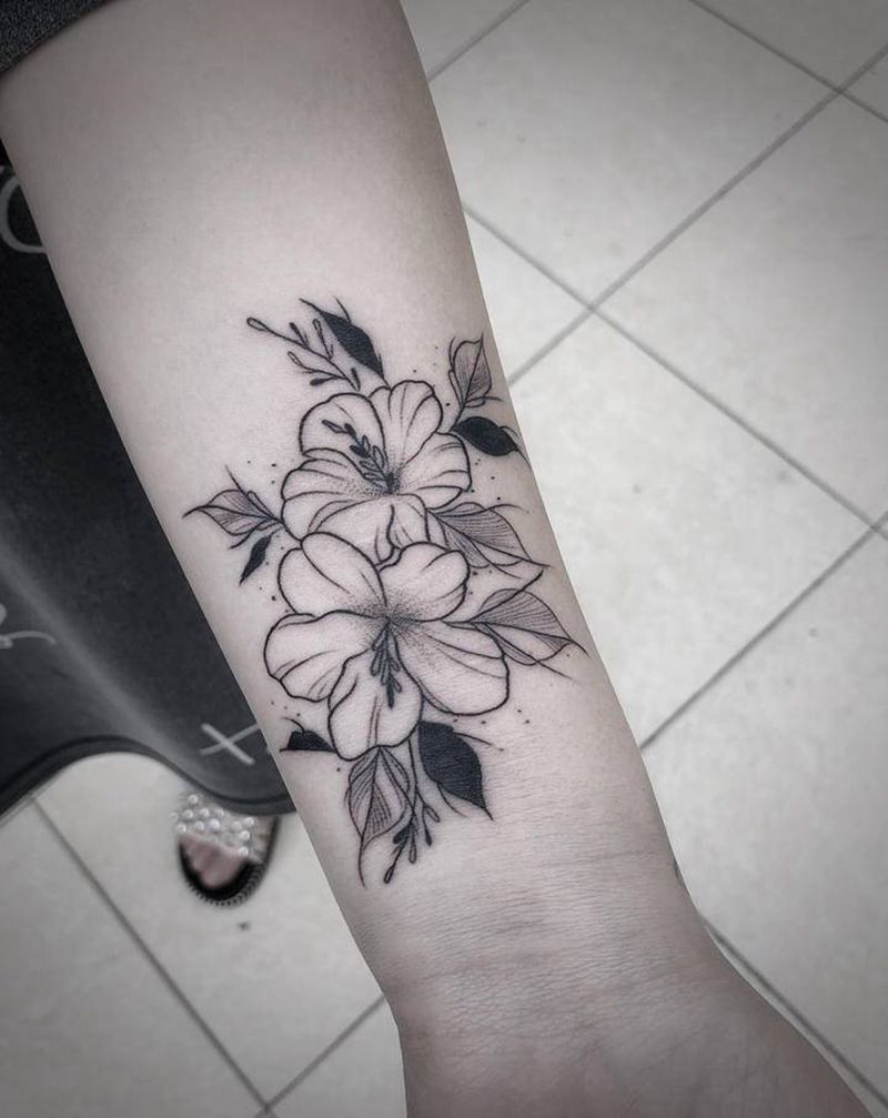 素花纹身图片_手臂纹身图案