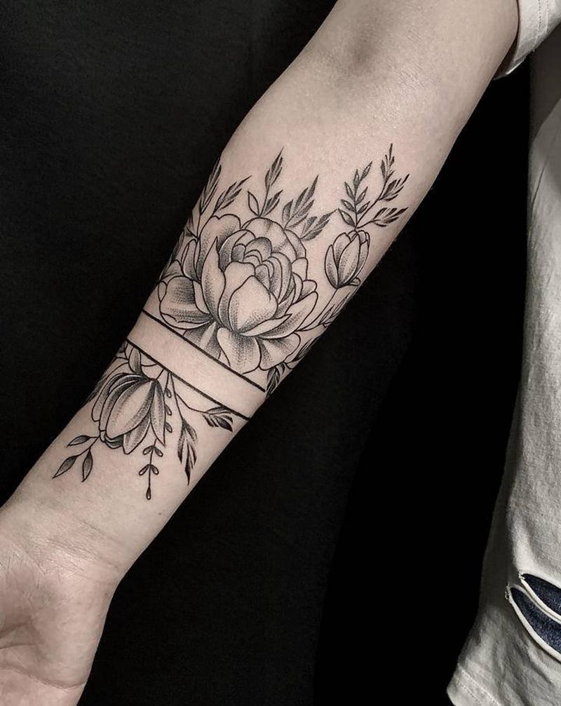 素花纹身图片_手臂纹身图案