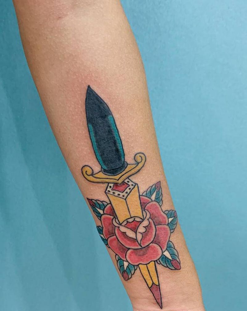 遮盖纹身图片_手臂Old School纹身图案