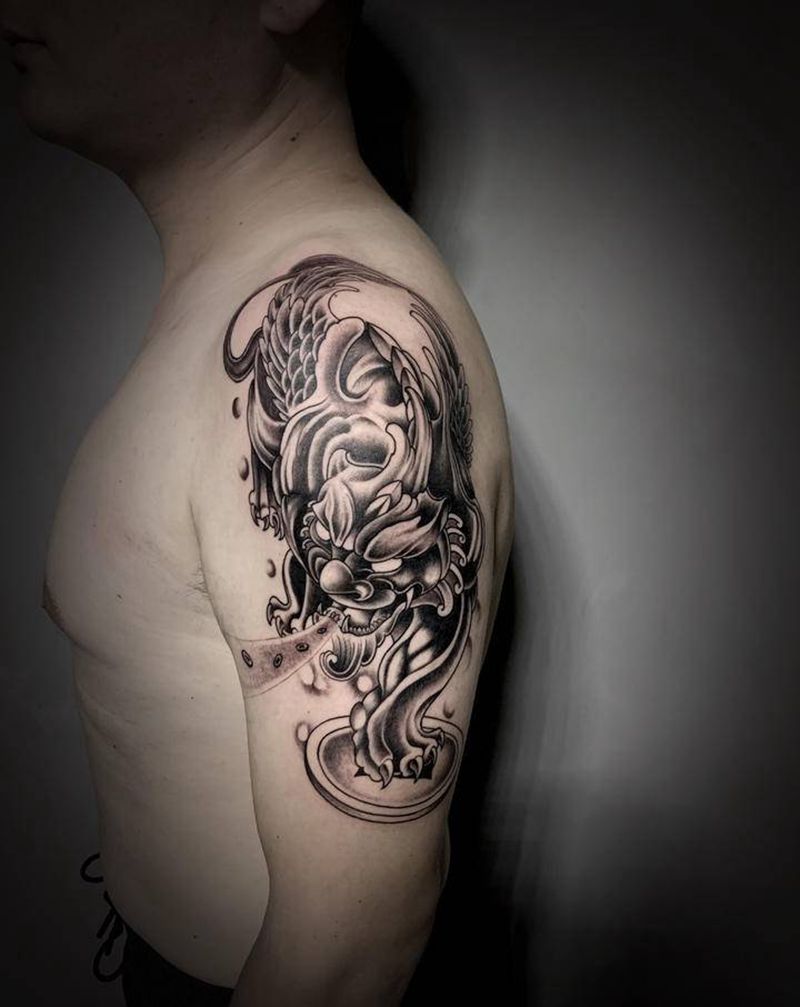 貔貅纹身图片_手臂纹身图案