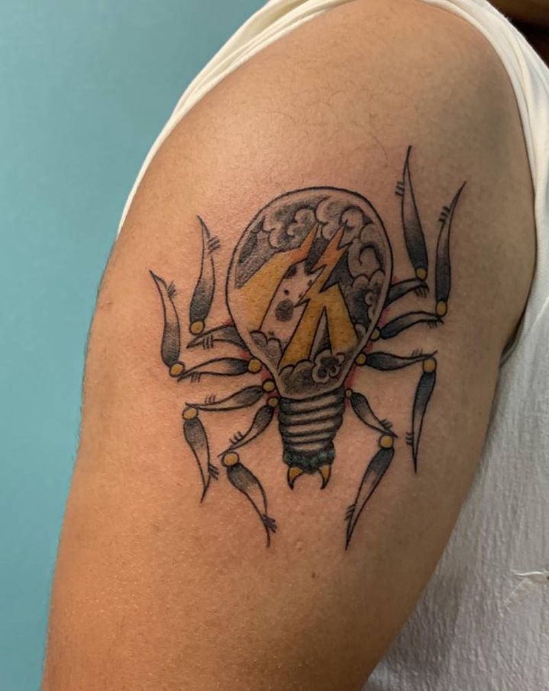 蜘蛛纹身图片_手臂老传统纹身图案