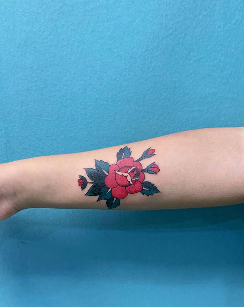 遮盖纹身图片_手臂Old School纹身图案