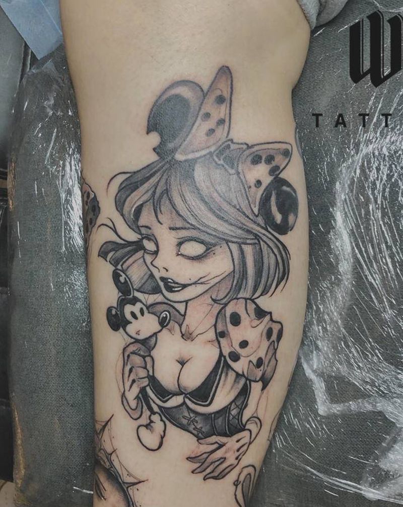 米妮纹身图片_暗黑纹身图案