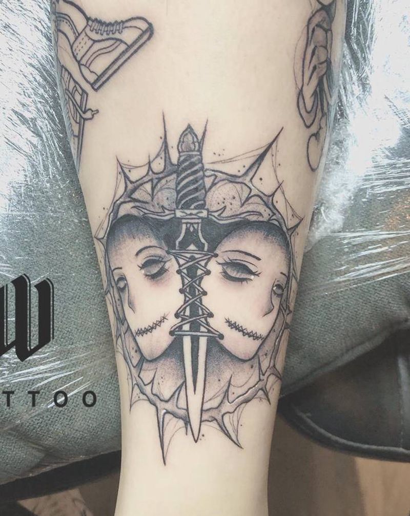 双子纹身图片_暗黑纹身图案