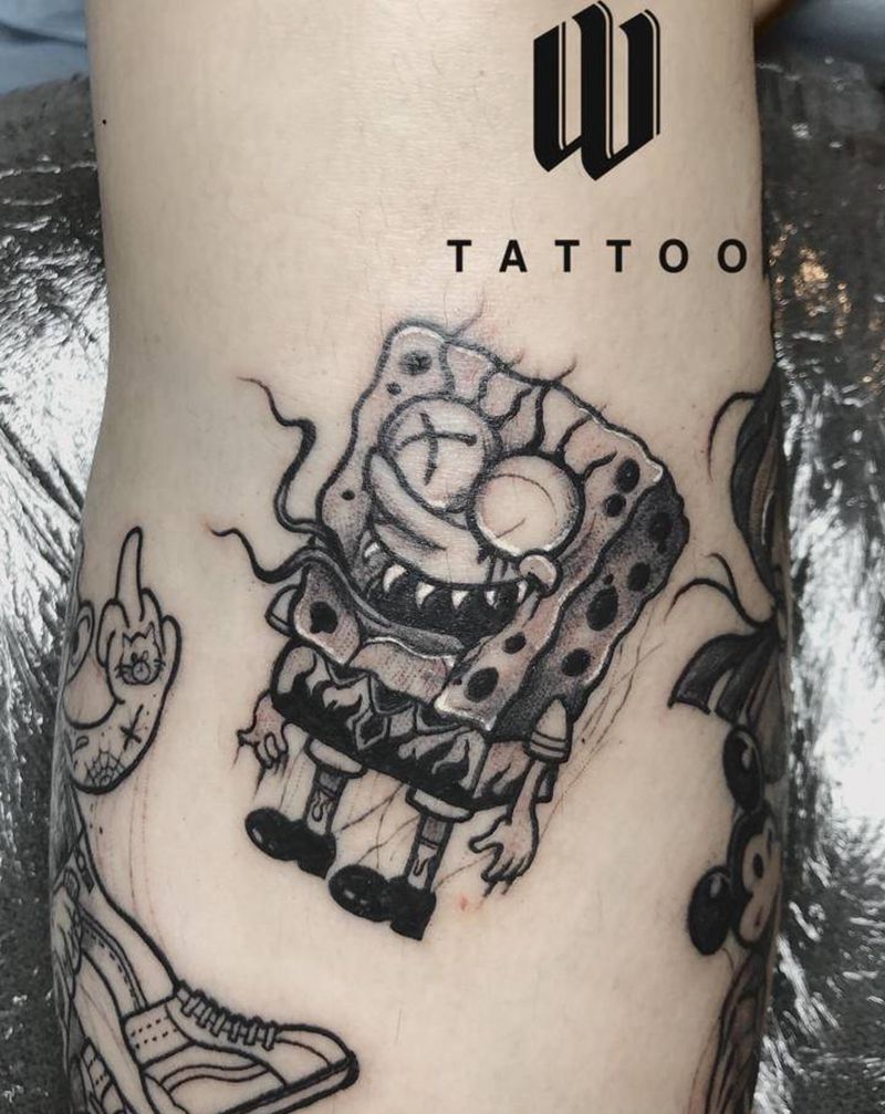 海绵宝宝纹身图片_暗黑纹身图案