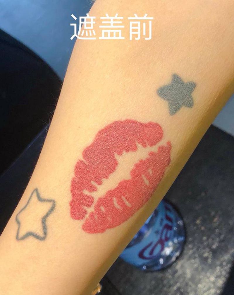 遮盖纹身图片_手臂水彩纹身图案