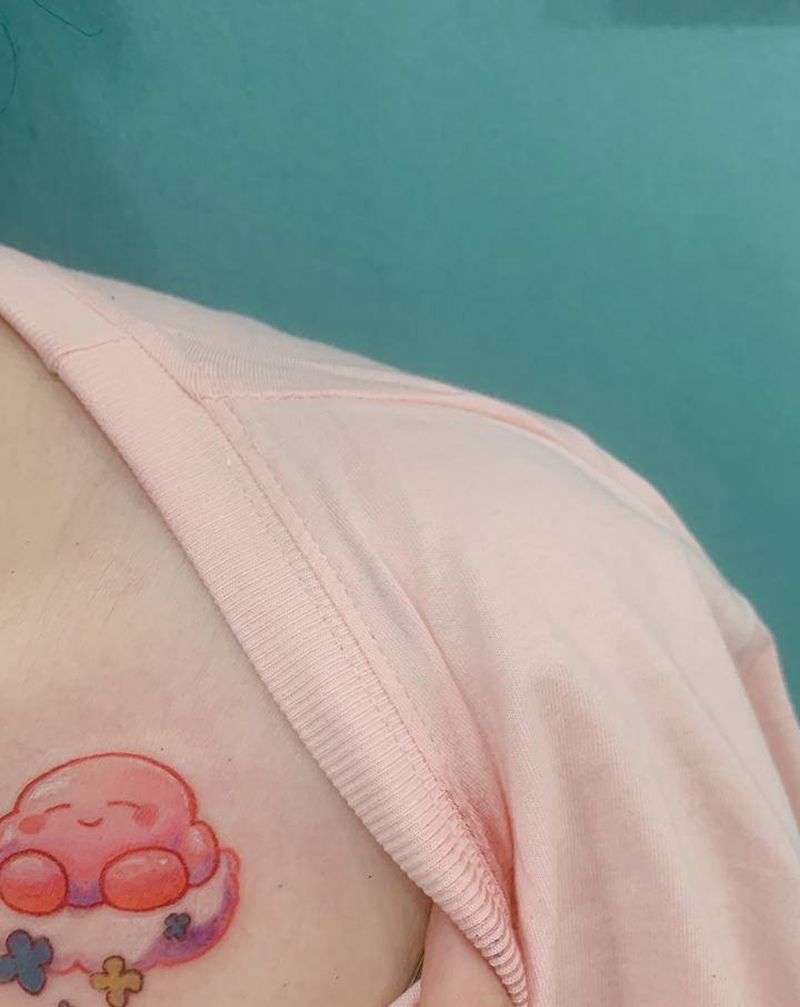 卡通纹身图片_肩部New School纹身图案