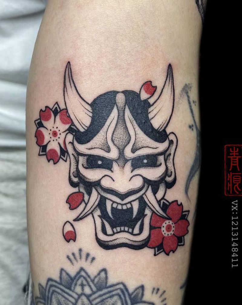 般若纹身图片_手臂老传统纹身图案