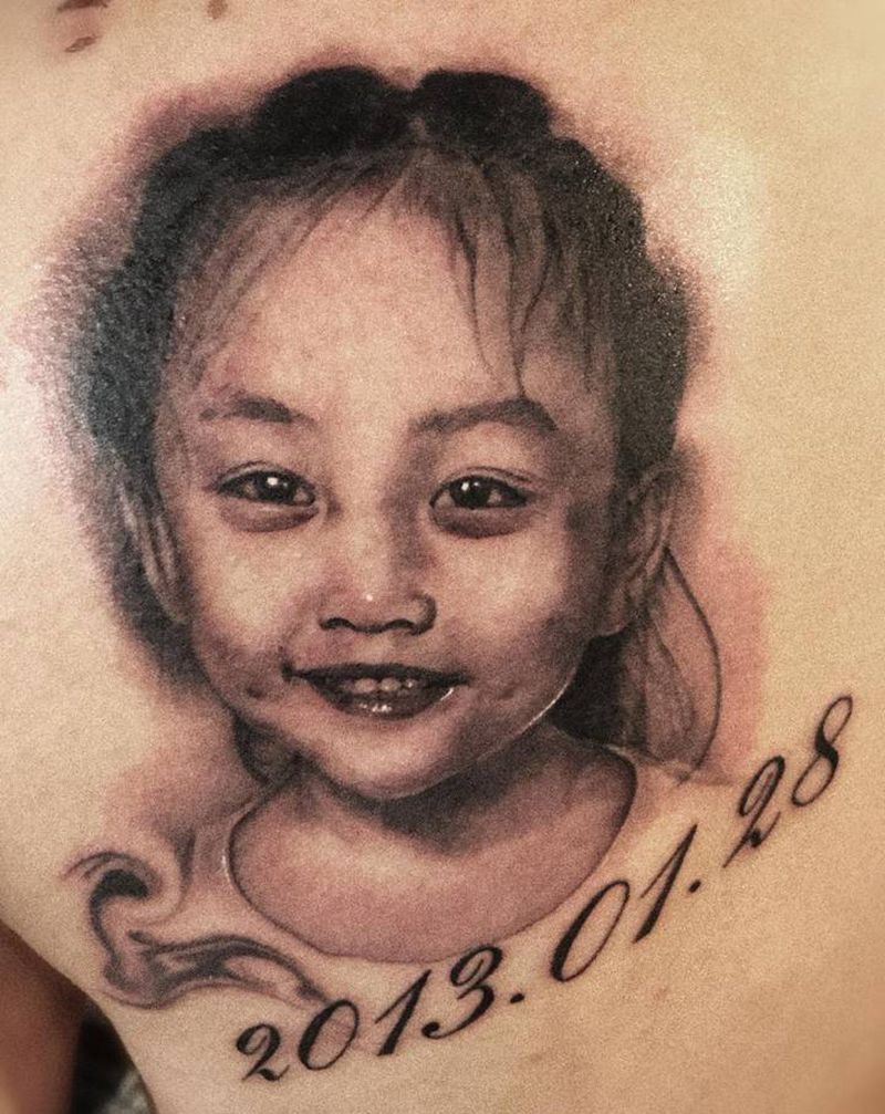 父爱纹身图片_肩部背部纹身图案