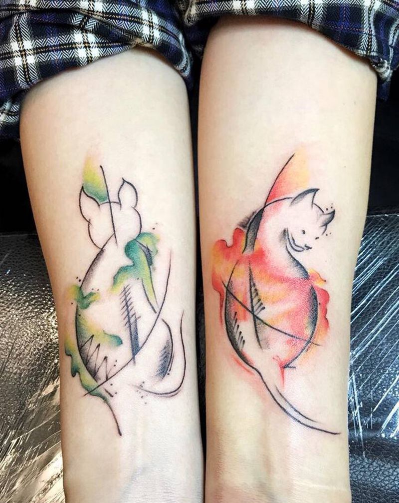 Cat纹身图片_手部纹身图案