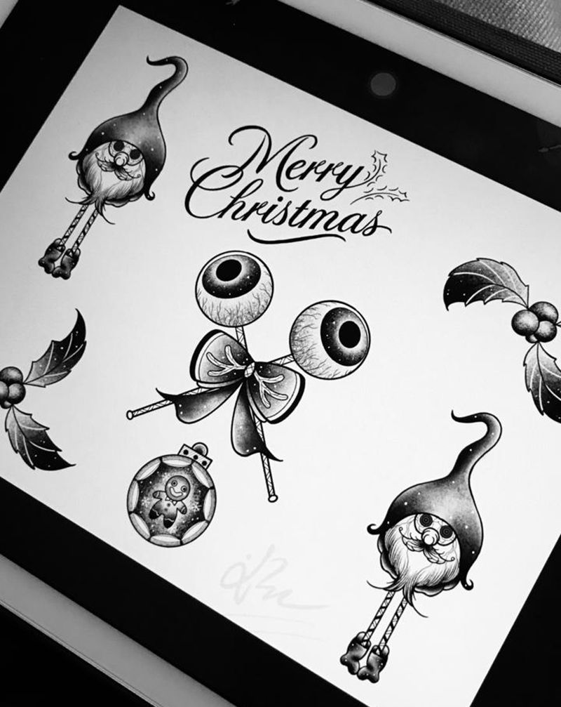 Merry Christmas纹身图片_手臂纹身图案