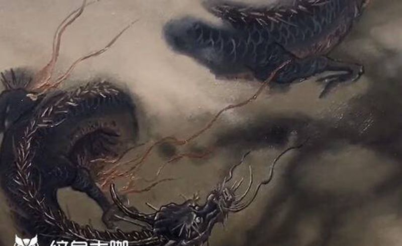 油画-《龙》纹身图片_新传统纹身图案