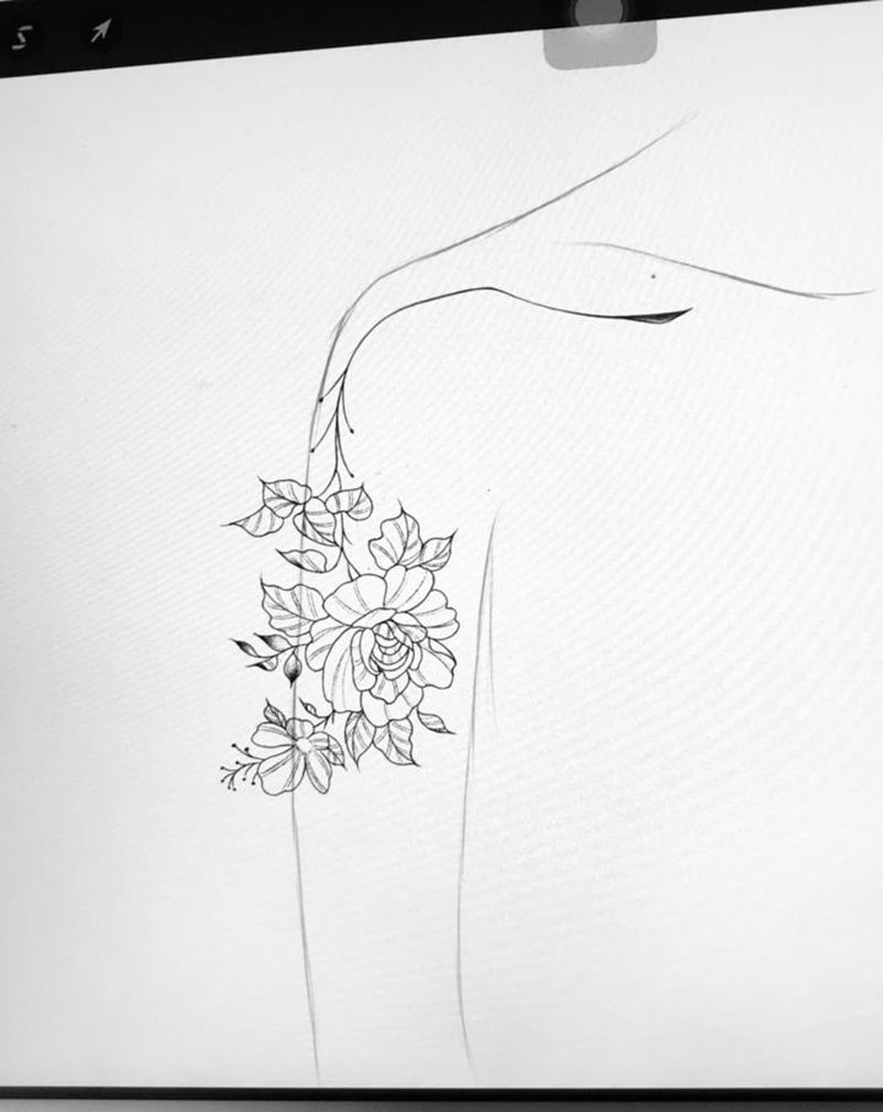 一株行走的花/纹身图片_肩部纹身图案