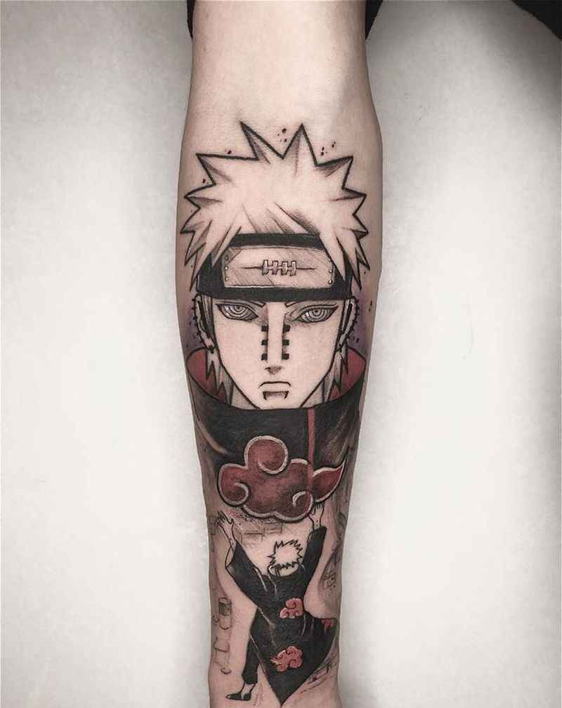 佩恩纹身图片_手臂动漫纹身图案