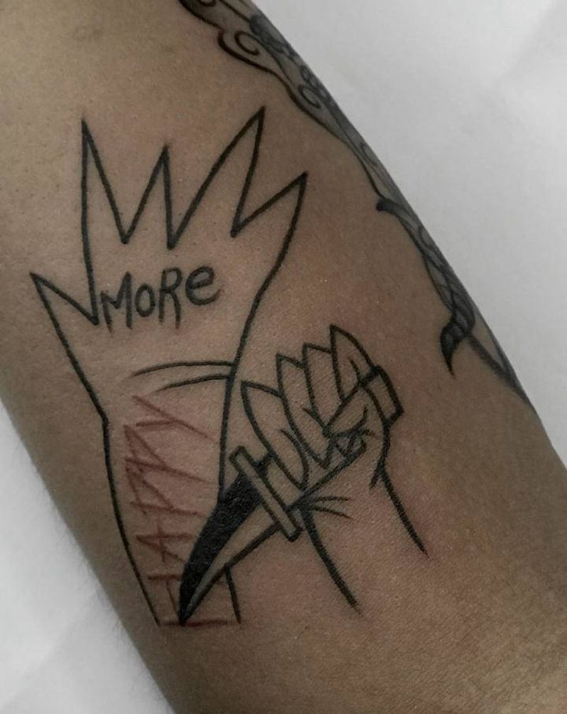 三木刺青纹身图片_手臂Old School纹身图案