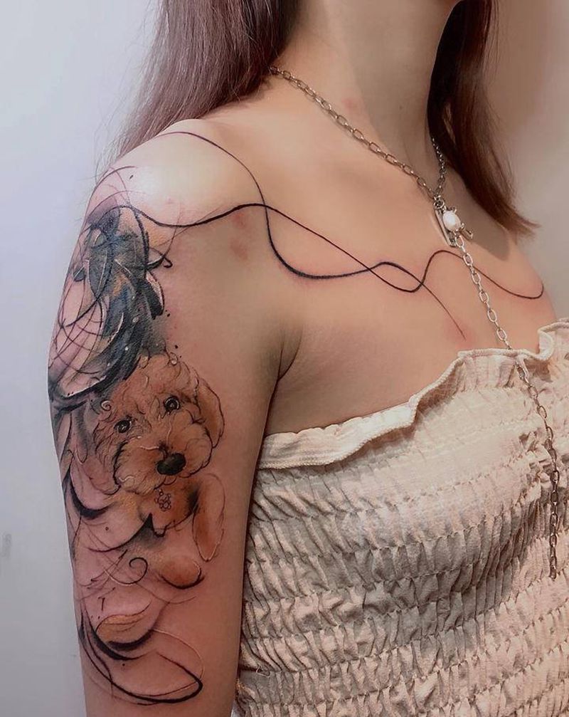 水彩遮盖纹身图片_手臂水彩纹身图案