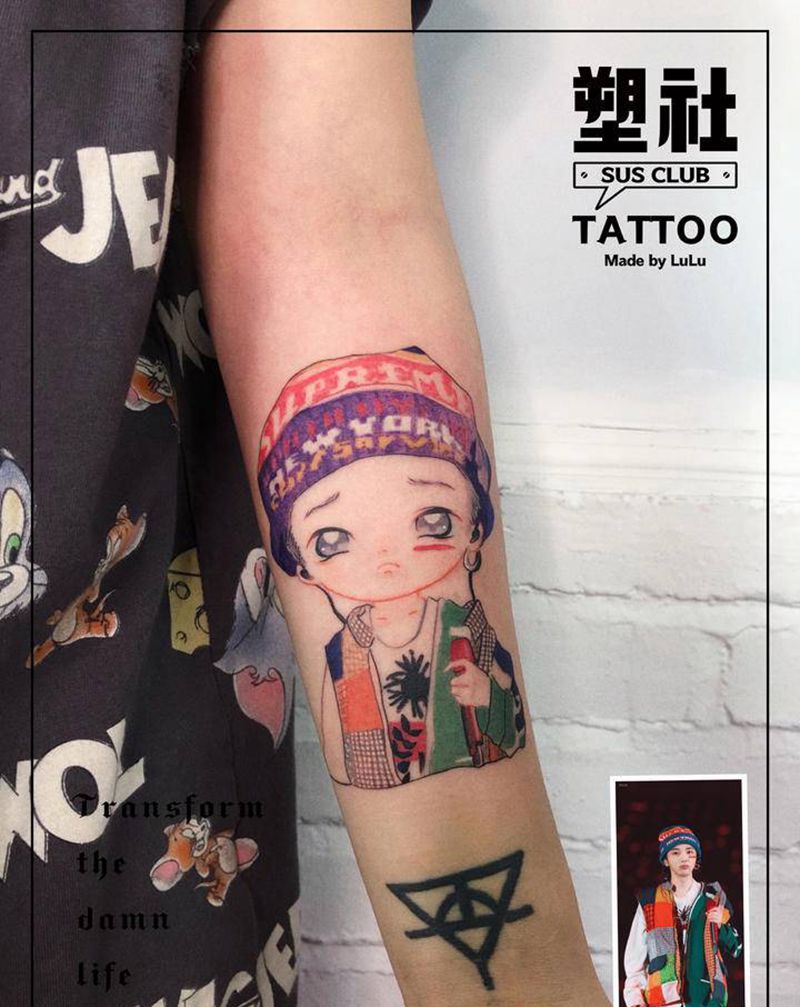 华晨宇插画纹身纹身图片_插画纹身图案