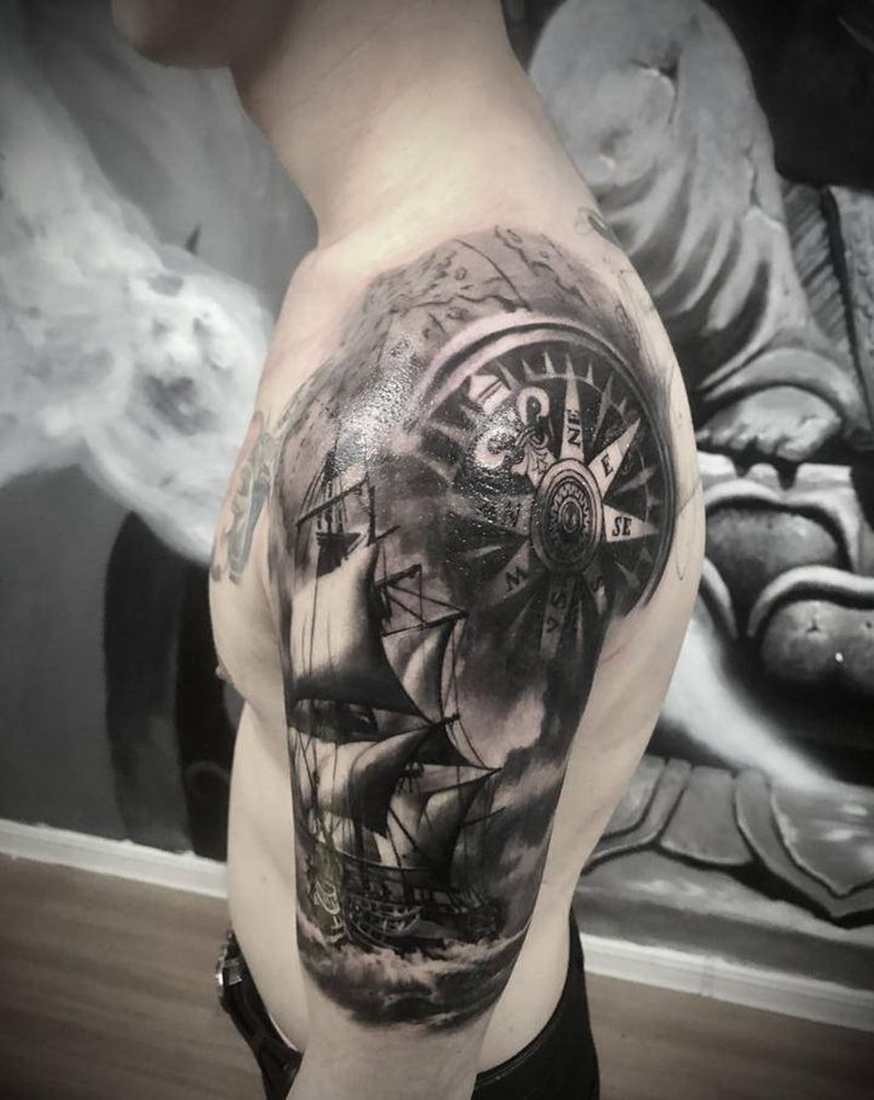 （航海II）纹身图片_手臂欧美写实纹身图案