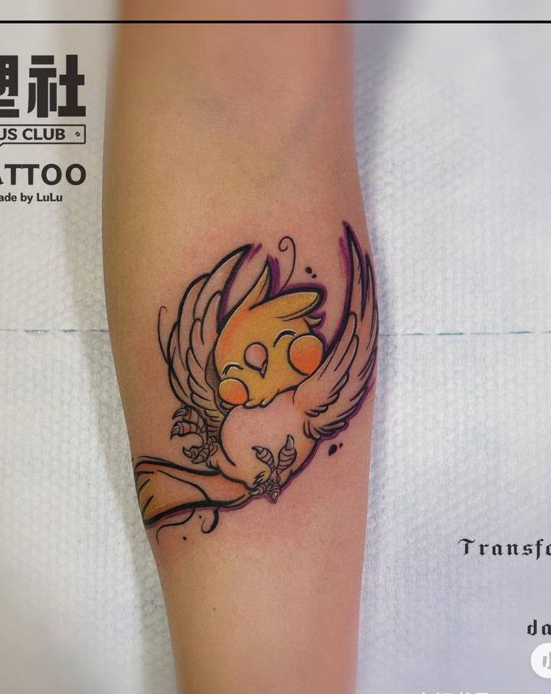 小鹦鹉纹身设计纹身图片_手臂New School纹身图案