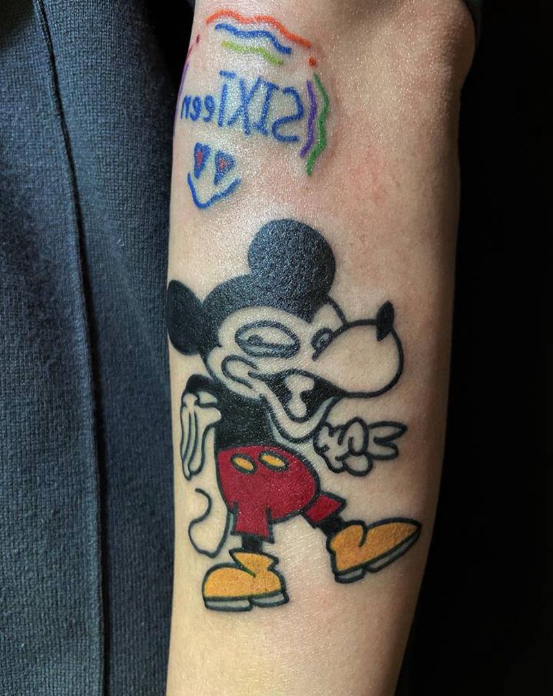 米老鼠纹身图片_手臂Old School纹身图案