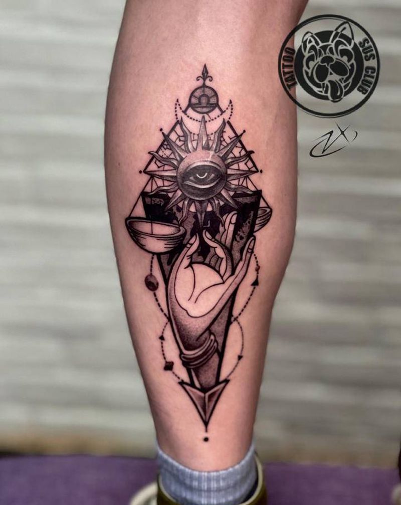 星座点刺设计纹身图片_脚部点刺纹身图案