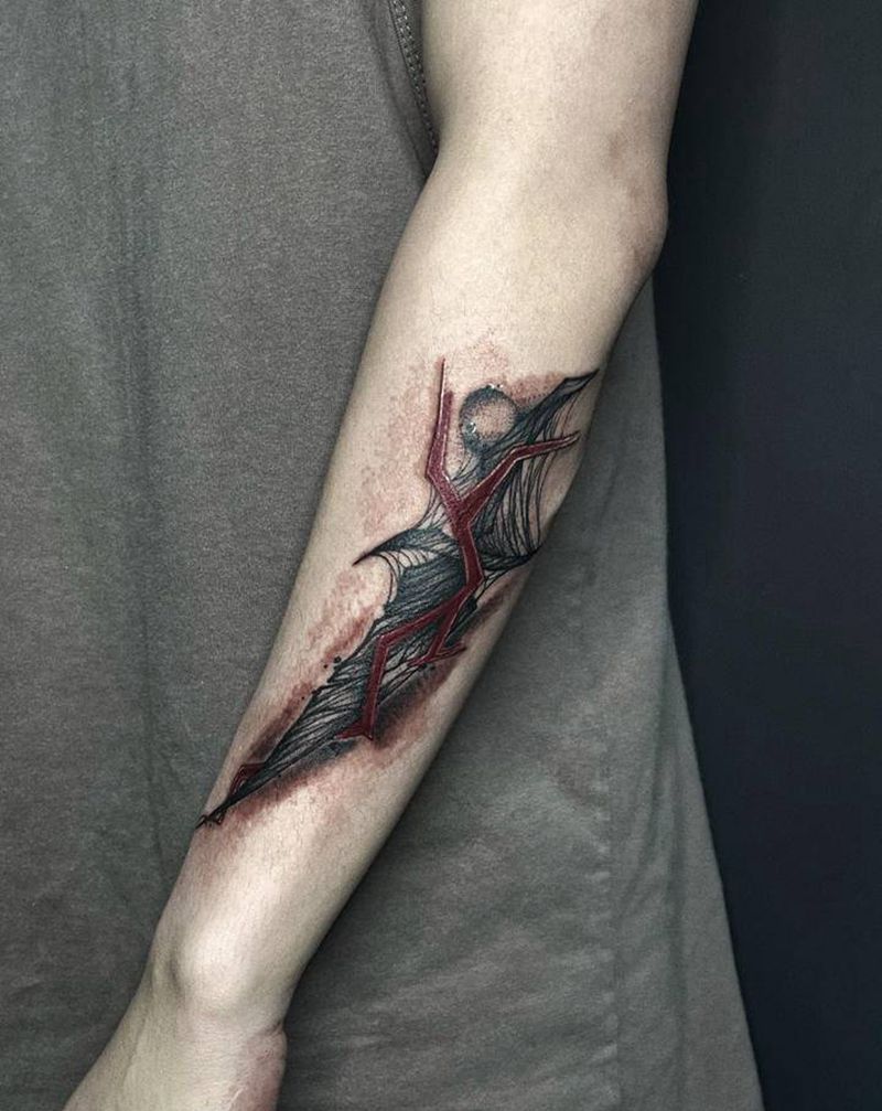 匕首纹身图片_手臂纹身图案