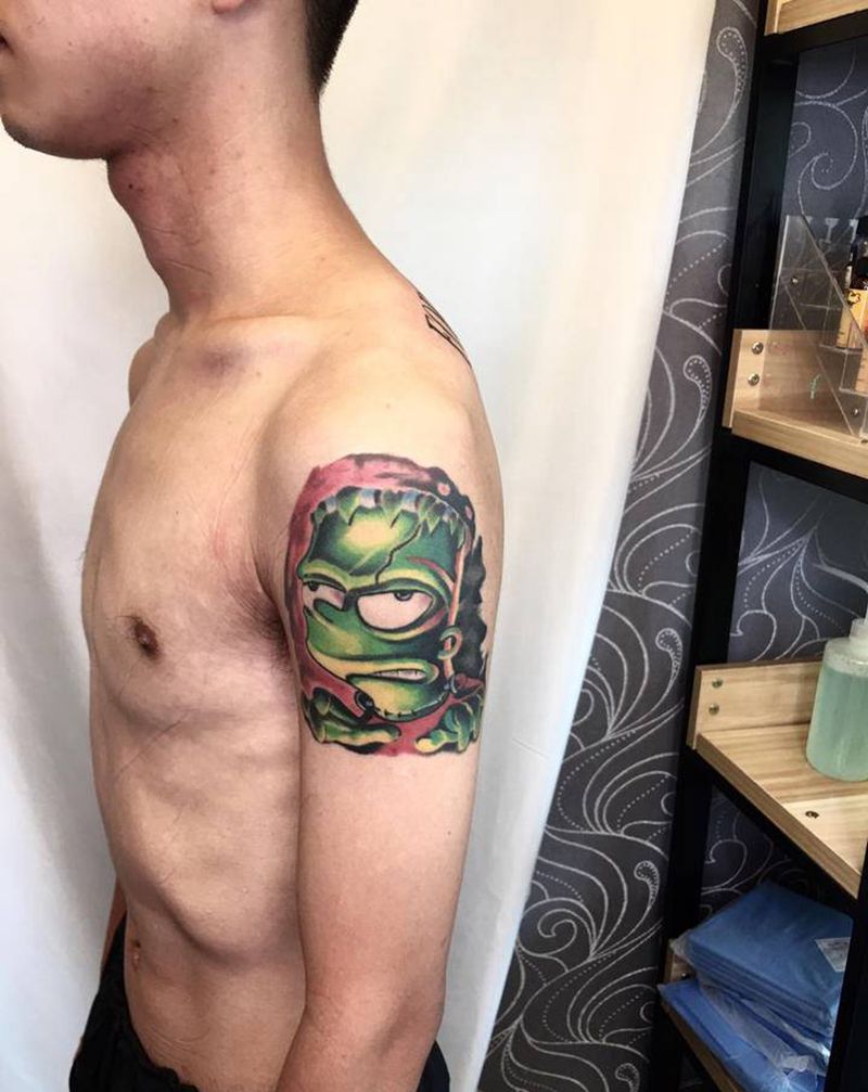 辛普森恢复三年后纹身图片_手臂水彩纹身图案