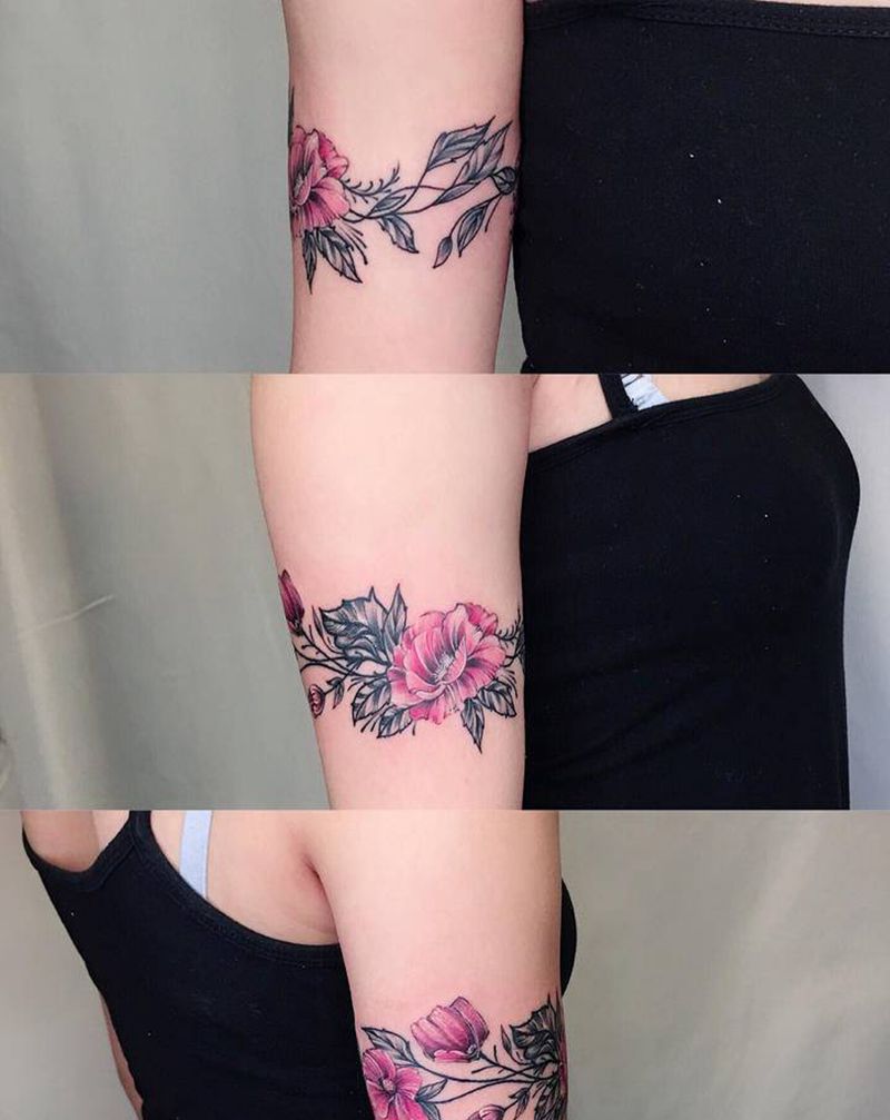 老顾客，臂环纹身纹身图片_手臂水彩纹身图案