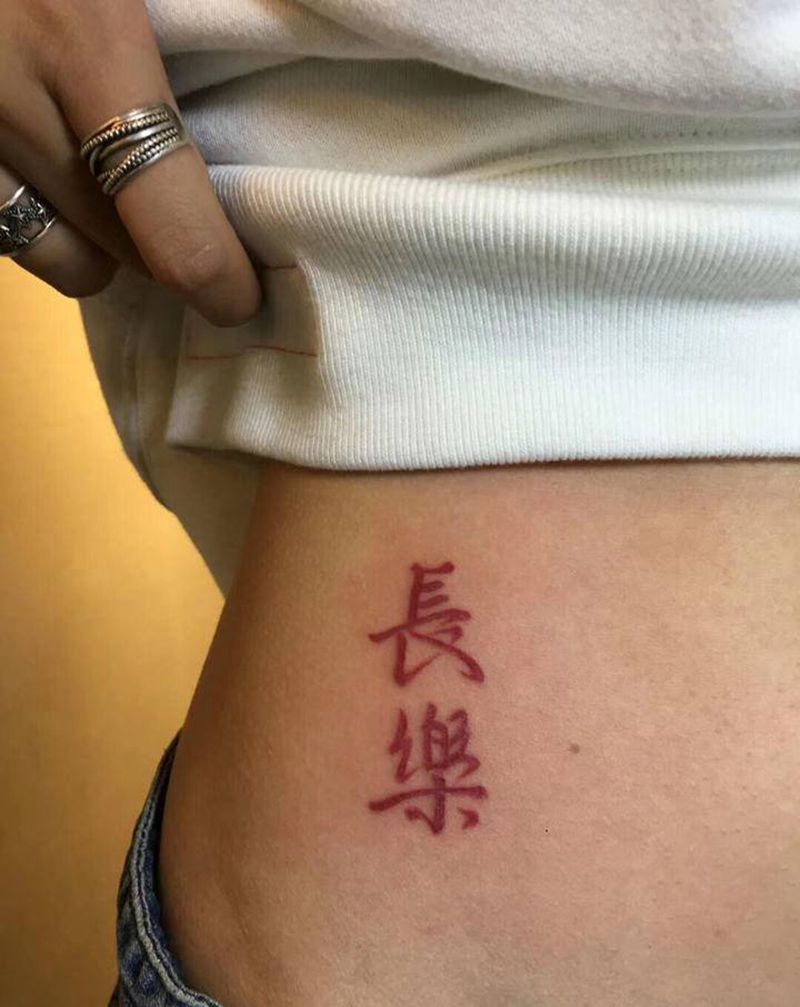 小图纹身图片_腰部水彩仙人掌纹身图案