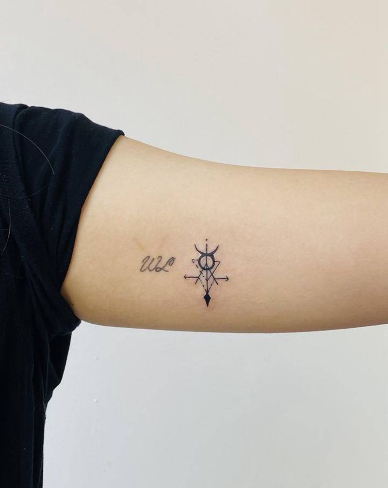 金牛座♉纹身图片_手臂星座纹身图案