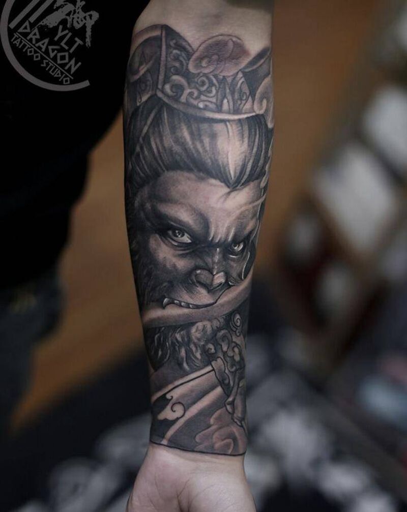 长沙御龙堂纹身作品纹身图片_腿部手臂New School新传统纹身图案