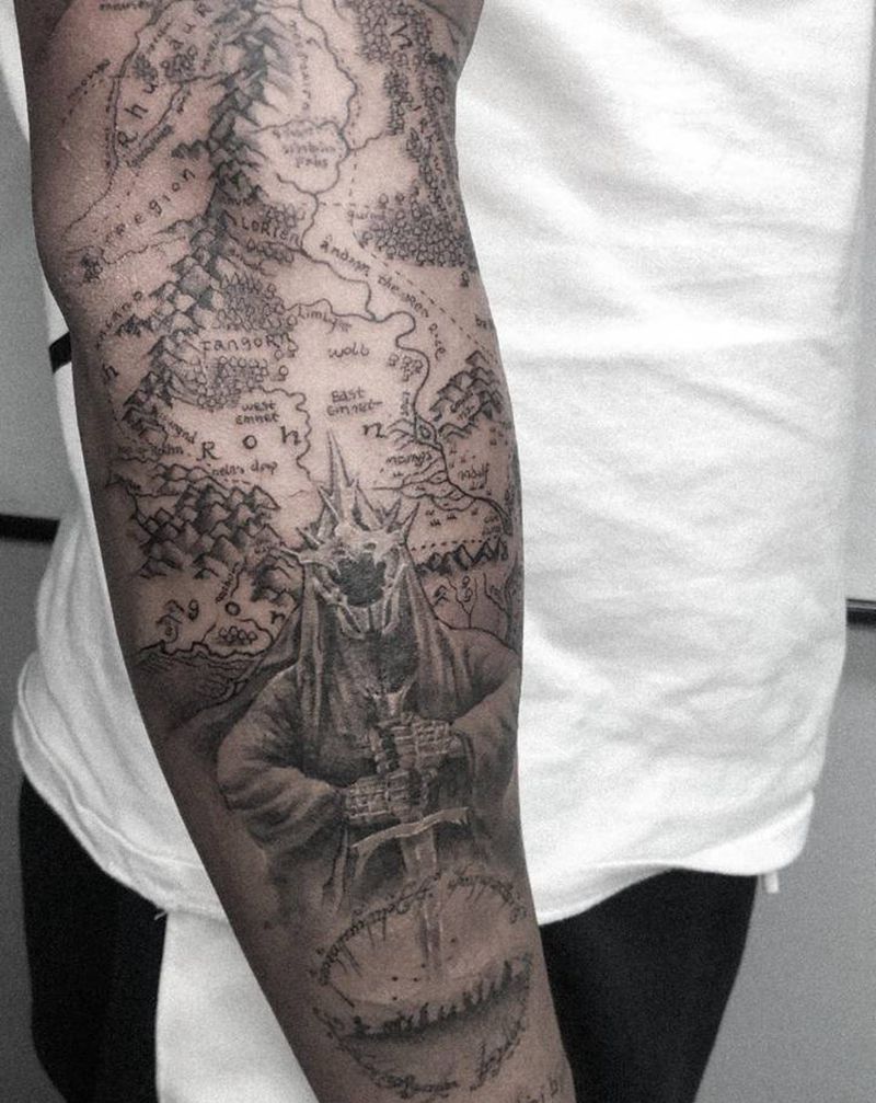 魔戒纹身图片_欧美写实纹身图案