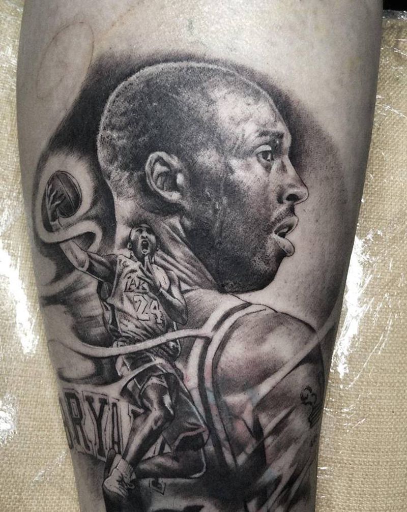 kobe/遮盖纹身图片_手臂欧美写实科比纹身图案