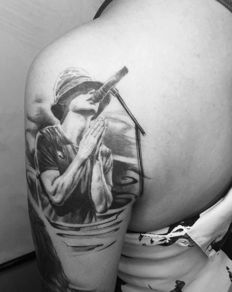 逼哥纹身图片_欧美写实纹身图案