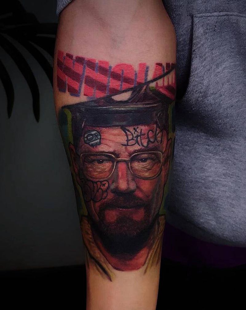 绝命毒师纹身图片_手臂欧美写实长沙深圳广州纹身图案