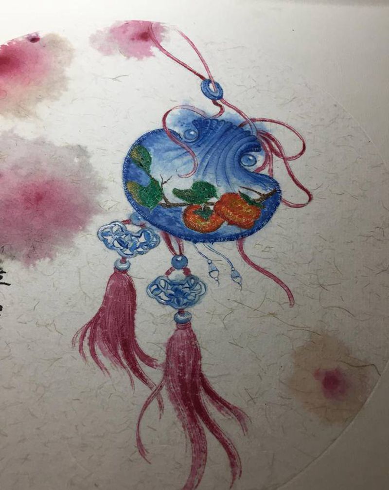 原创设计纹身图片_手臂水墨水彩福袋纹身图案