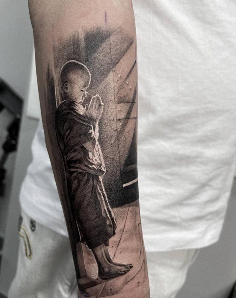 小沙弥纹身图片_欧美写实纹身图案