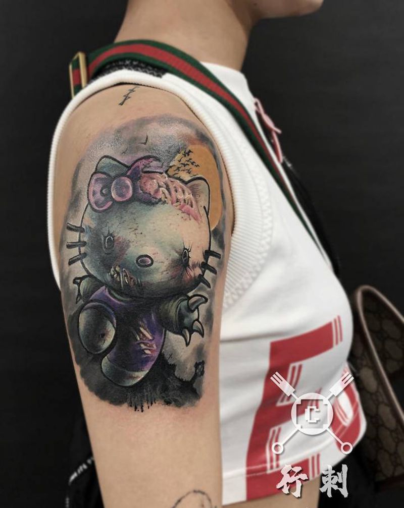 暗黑ktm纹身图片_手臂New School纹身图案