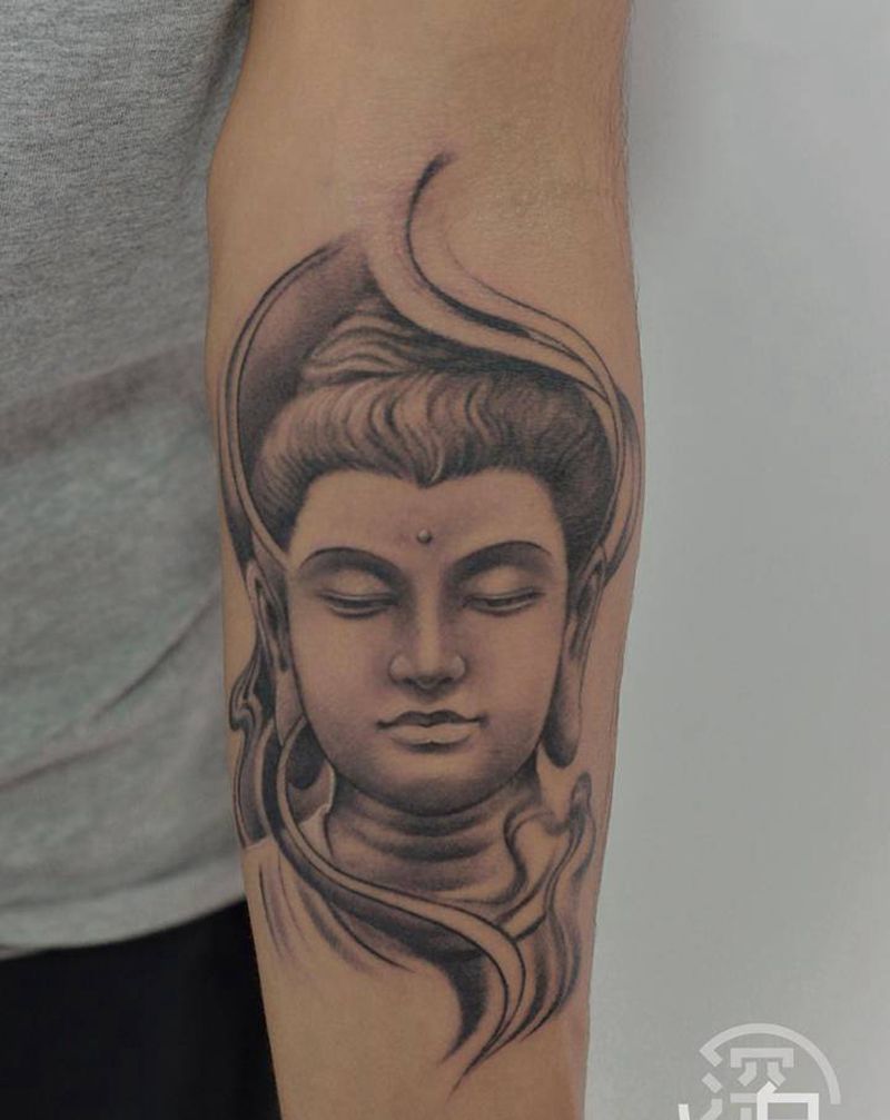 佛纹身图片_手部手臂新传统佛纹身图案