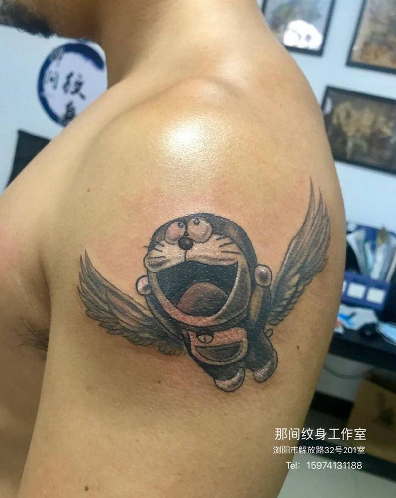 哆啦A梦纹身图片_卡通纹身图案