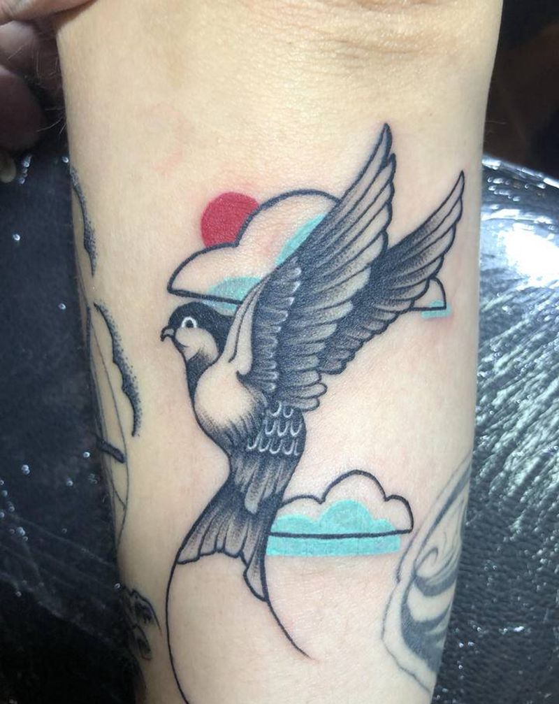 燕子纹身图片_手臂纹身图案