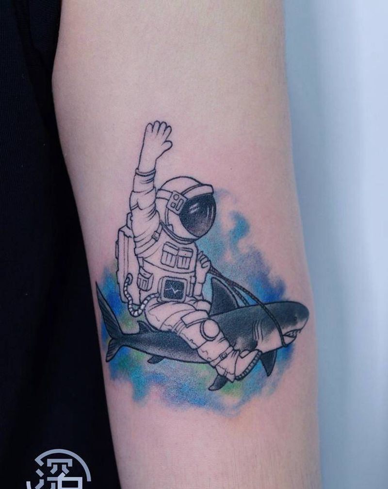 小清新纹身图片_手臂腿部New School几何美女小清新纹身图案