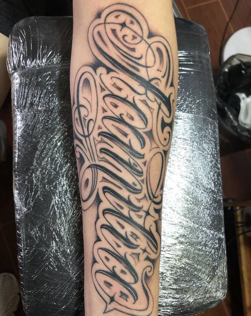 花体纹身图片_手臂纹身图案