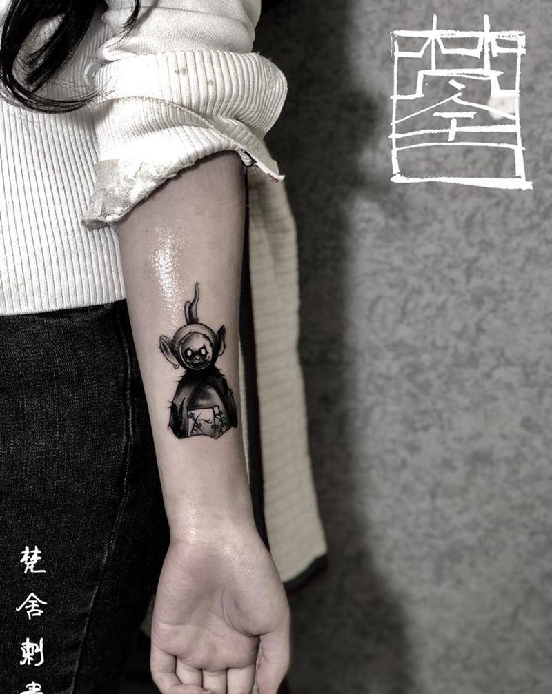 天线宝宝纹身图片_手臂Old School暗黑天线宝宝纹身图案