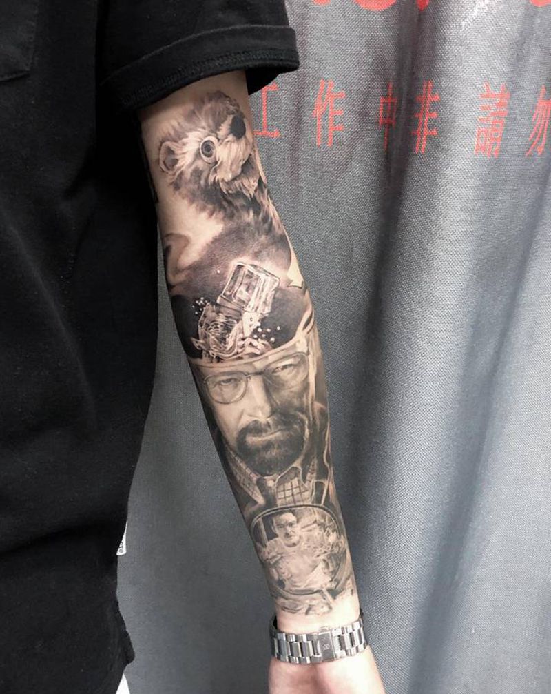 绝命毒师纹身图片_欧美写实纹身图案