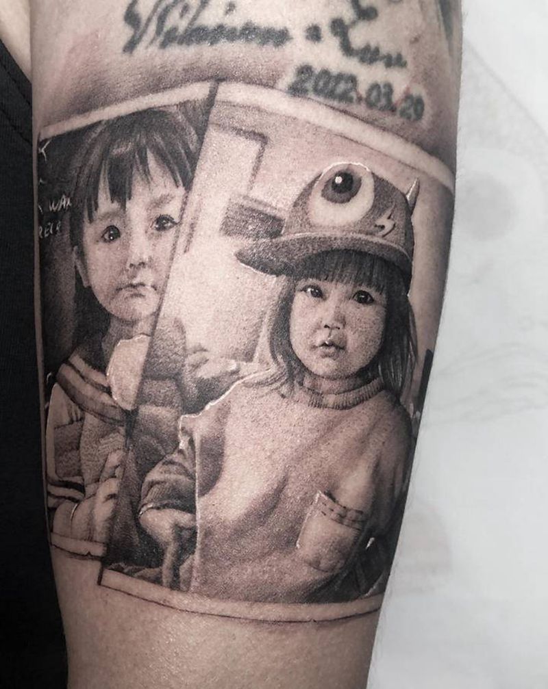 女儿纹身图片_欧美写实纹身图案