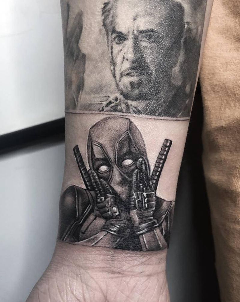 死侍纹身图片_欧美写实纹身图案