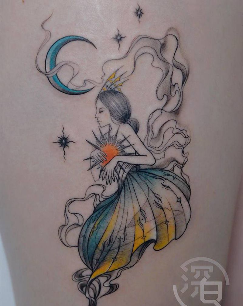 小图纹身图片_手臂手部欧美写实New School美女箭纹身图案